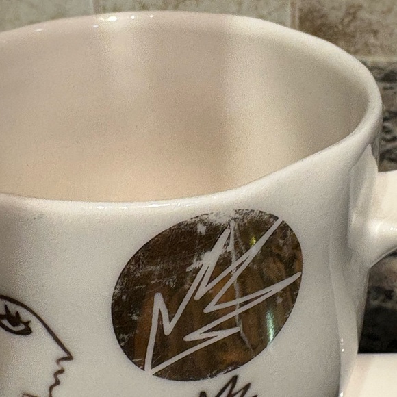 Starbucks 2013 Anniversary Mug Bone China Etched Siren Mermaid White Gold READ - Picture 3 of 15